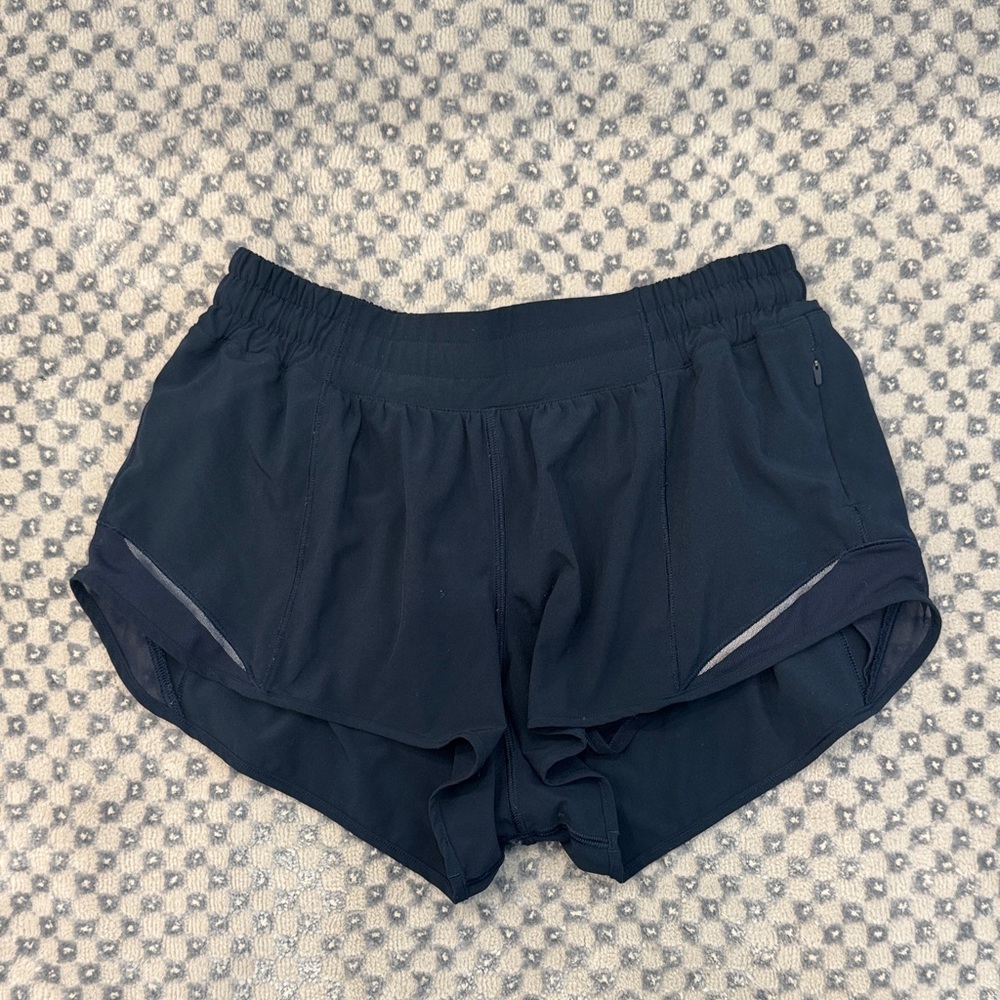 Lululemon Navy Hotty Hot Shorts 2.5